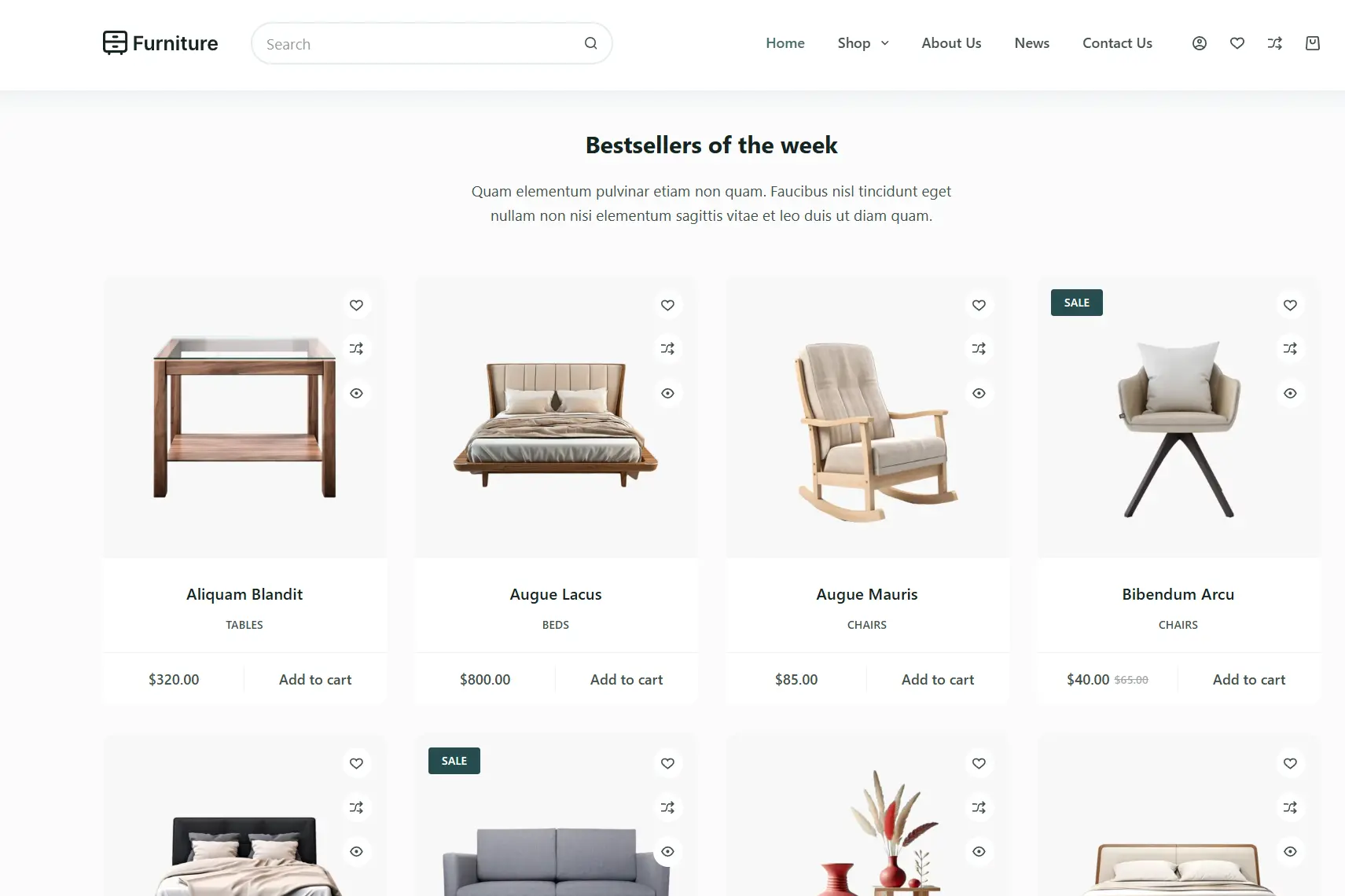 Furniture Catalog Screenshot