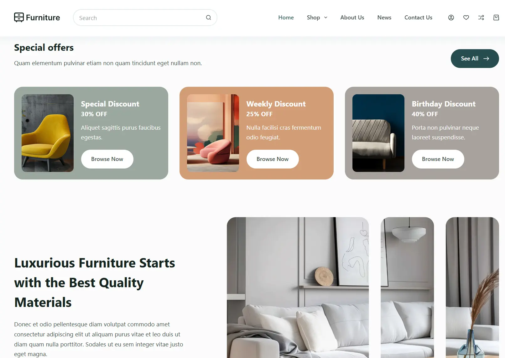 Furniture Catalog Screenshot