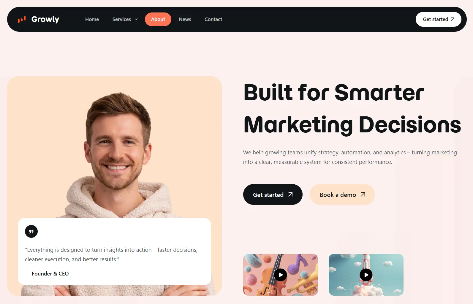 Growly Marketing Screenshot