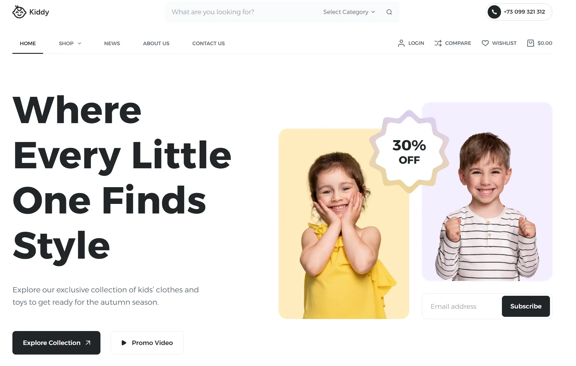 Kiddy Kids Boutique Screenshot