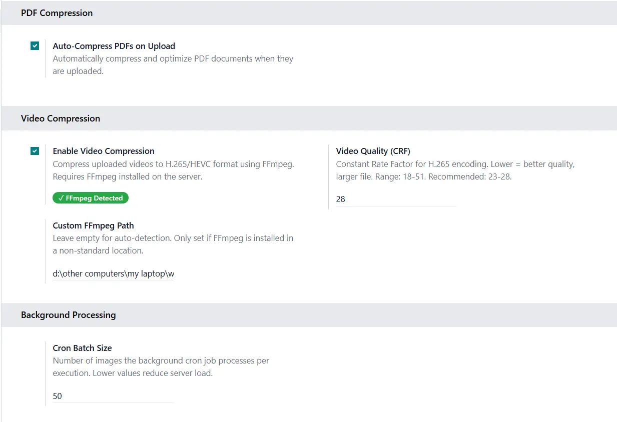 Odoo Media Compressor Screenshot