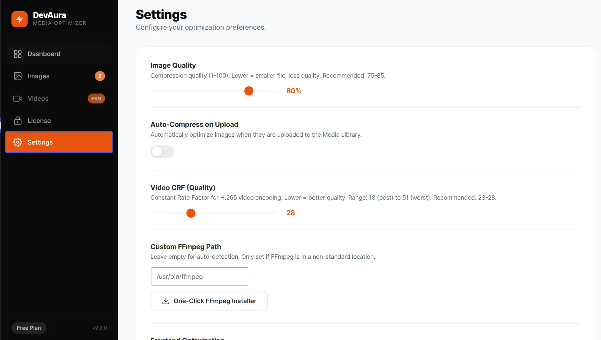 Media Optimizer & AVIF Compressor Screenshot