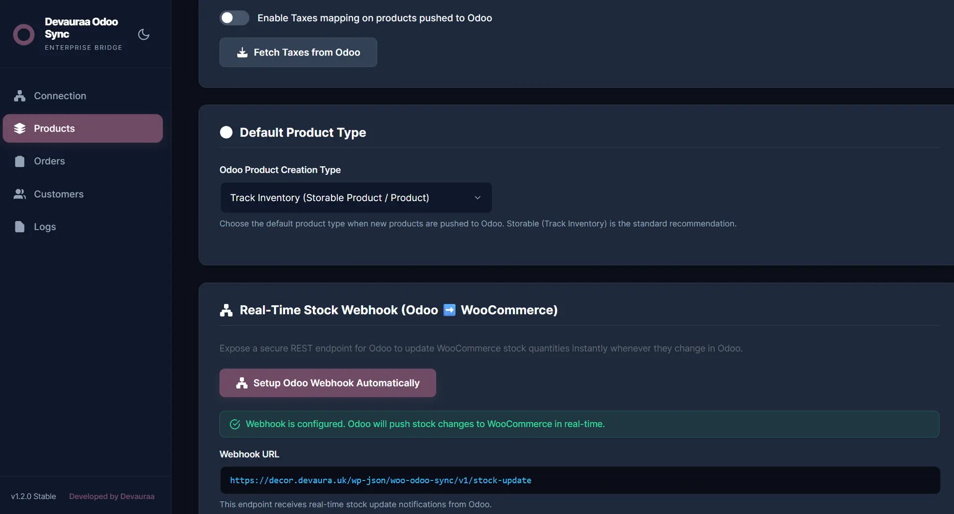 ERP Inventory & WooCommerce Sync Screenshot