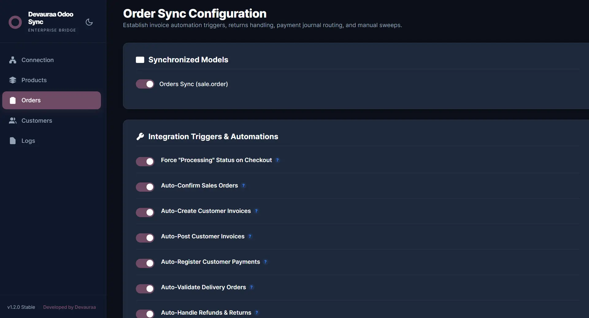 ERP Inventory & WooCommerce Sync Screenshot